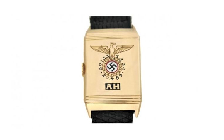 The watch features the initials AH and a swastika. (Photo: Alexander Historical Auctions) 