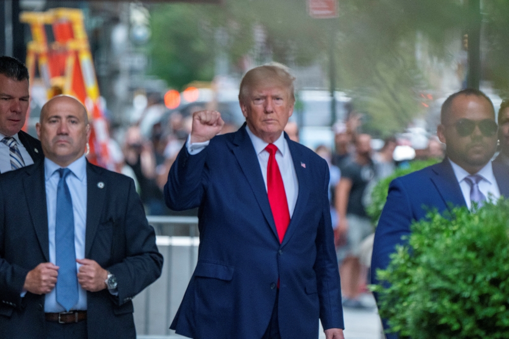 Donald Trump departs Trump Tower two days after FBI agents raided his Mar-a-Lago Palm Beach home, in New York City, New York, on August 10, 2022. (REUTERS/David 'Dee' Delgado)