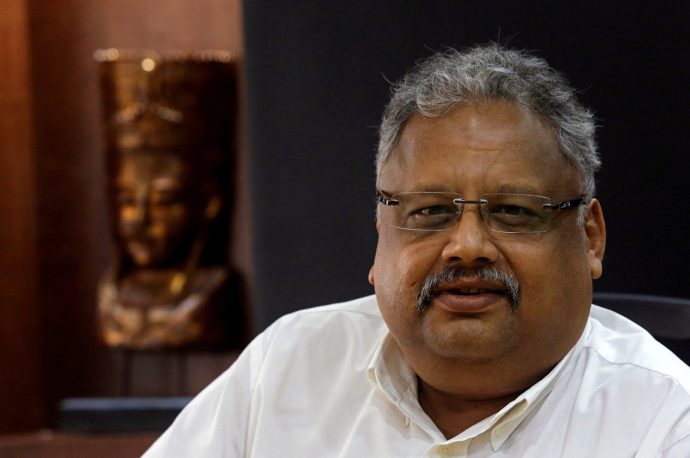 Rakesh Jhunjhunwala, Partner, Rare Enterprises, poses after an interview with Reuters in Mumbai, India November 14, 2017. Reuters/Shailesh Andrade/File Photo