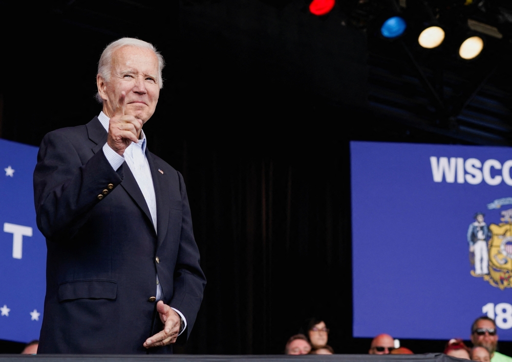 US President Joe Biden delivers remarks on Labour Day at Henry Maier Festival Park in Milwaukee, Wisconsin, on September 5, 2022. REUTERS/Elizabeth Frantz