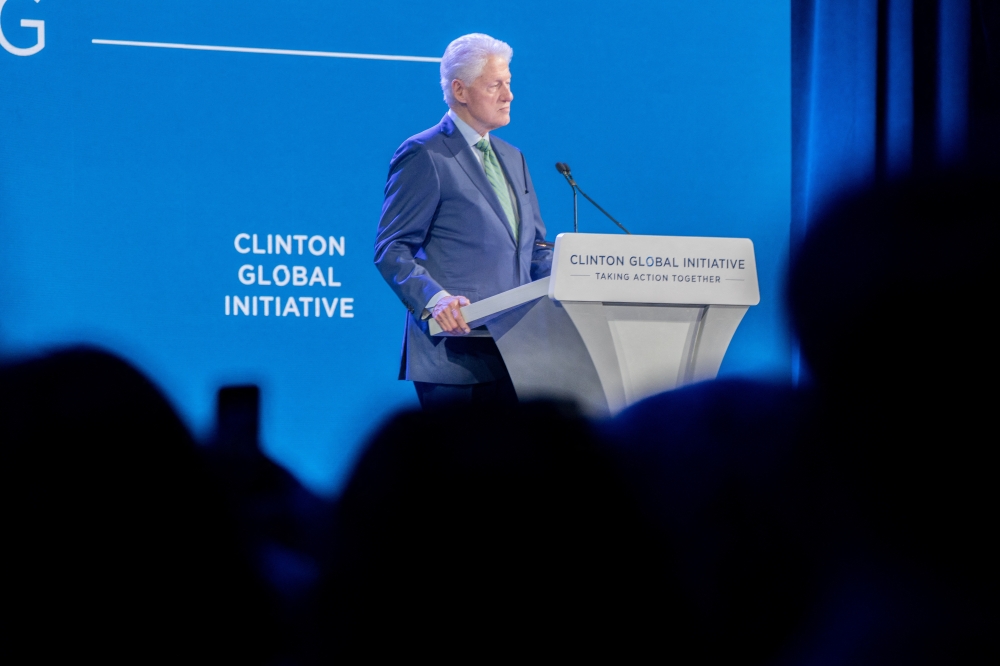 Former U.S. President Bill Clinton speaks during the Clinton Global Initiative (CGI) meeting in Manhattan, New York City, on September 19, 2022. REUTERS/David 'Dee' Delgado