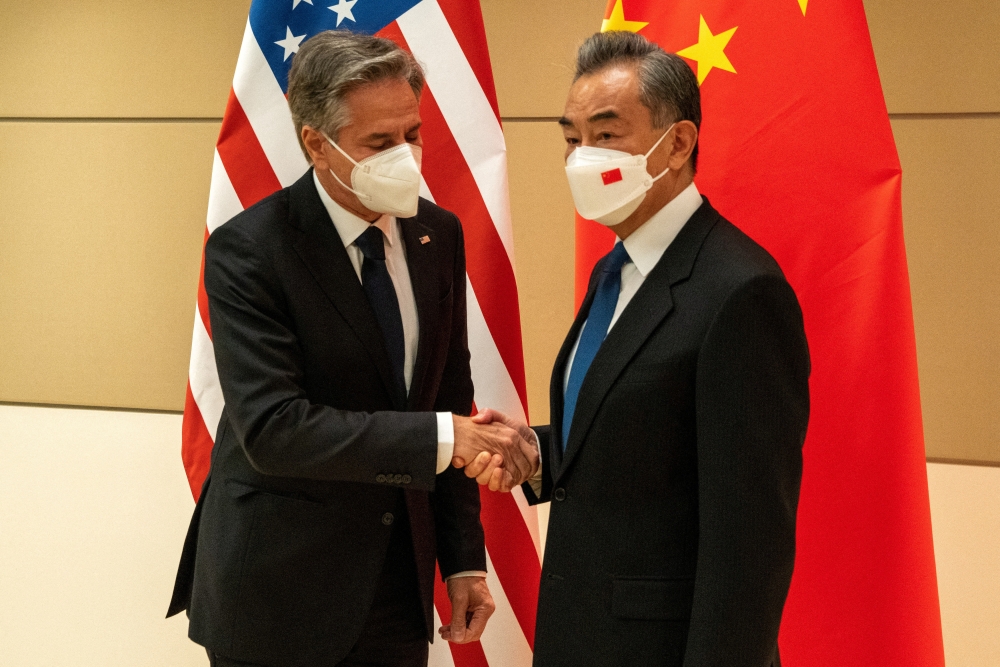 US Secretary of State Antony Blinken meets with Chinese State Counsellor and Foreign Minister Wang Yi during the 77th United Nations General Assembly in Manhattan, New York City, on September 23, 2022. REUTERS/David 'Dee' Delgado/Pool
