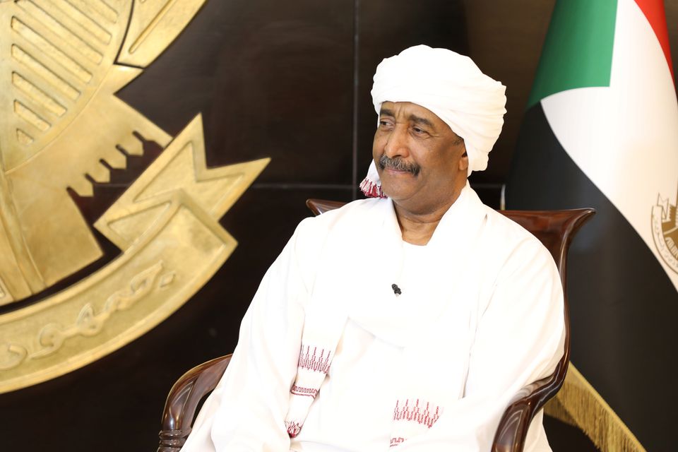 Sudan's Sovereign Council Chief General Abdel Fattah al-Burhan looks on during an interview, in Khartoum, Sudan, on December 4, 2021. File Photo / Reuters
