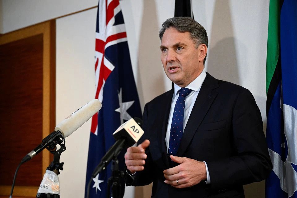 Australian Defence Minister Richard Marles speaks to the media at the 19th Shangri-La Dialogue in Singapore on June 12, 2022. File Photo / Reuters
