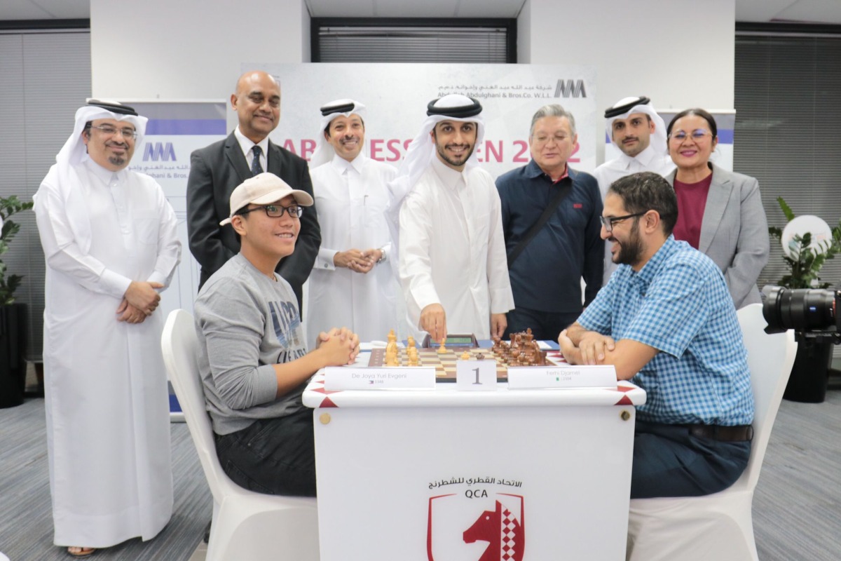 AAB Vice-President Abdulghani Nasser and AAB’s CEO R K Murugan opened the tournament with the first move in the presence of QCA President Mohamed Al Mudhahka and members of QCA.