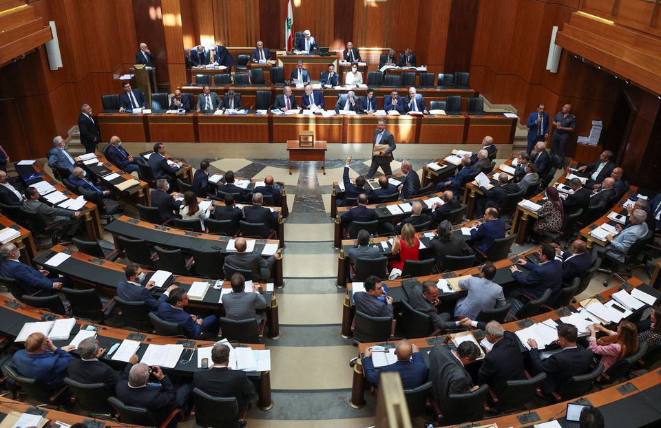 Lebanese members of Parliament attend a legislative session in Beirut, Lebanon, on July 26, 2022.  File Photo / Reuters



