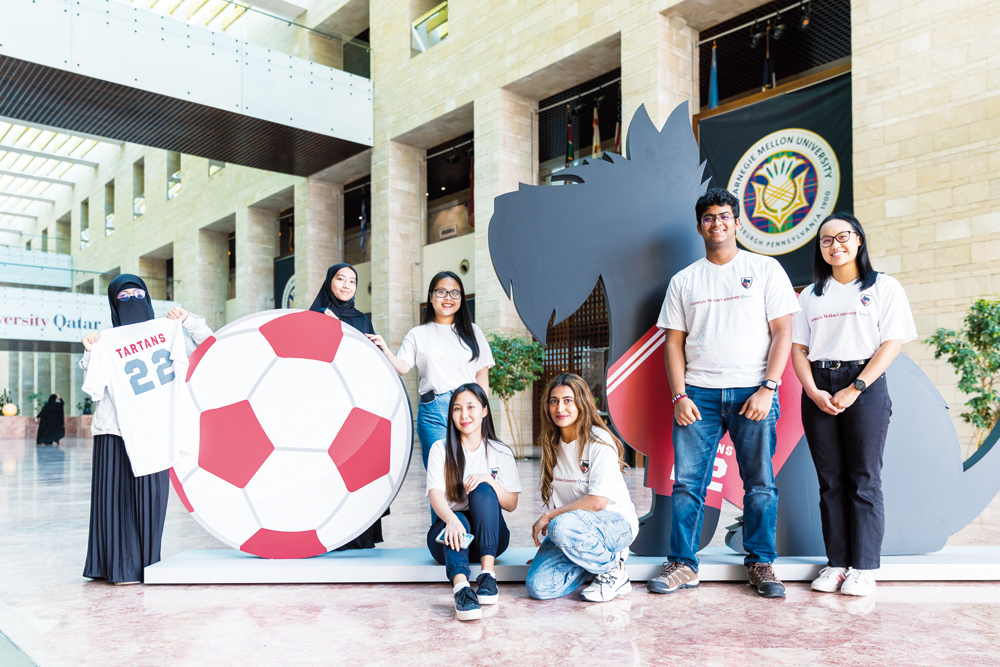 World Cup volunteers from Carnegie Mellon University in Qatar.