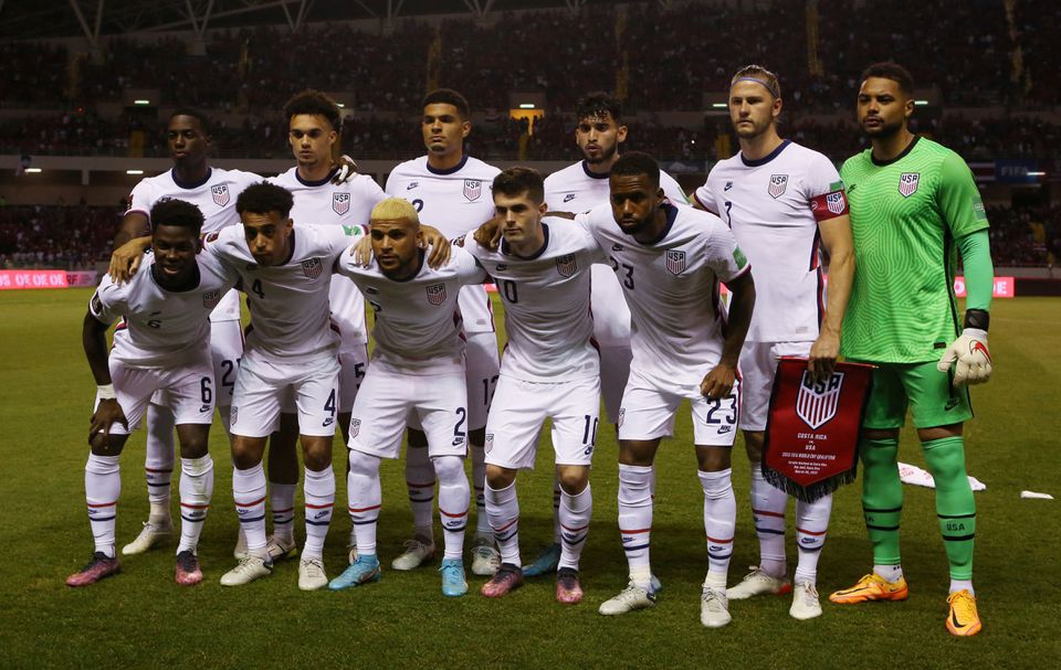 US players pose for a team group photo before the World Cup qualifiers, Concacaf, match against Costa Rica at the Estadio Nacional, San Jose, Costa Rica, on March 30, 2022.  File Photo / Reuters