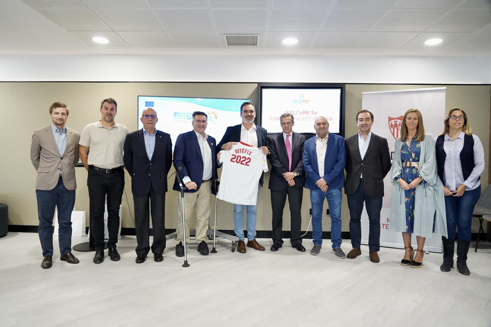 Officials pose for a photograph during the 4th transnational project meeting.
