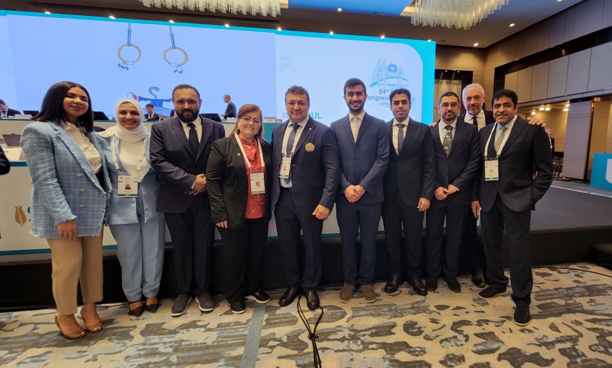 FIG First Vice President and QGF President Ali Al Hitmi (centre) with other officials.