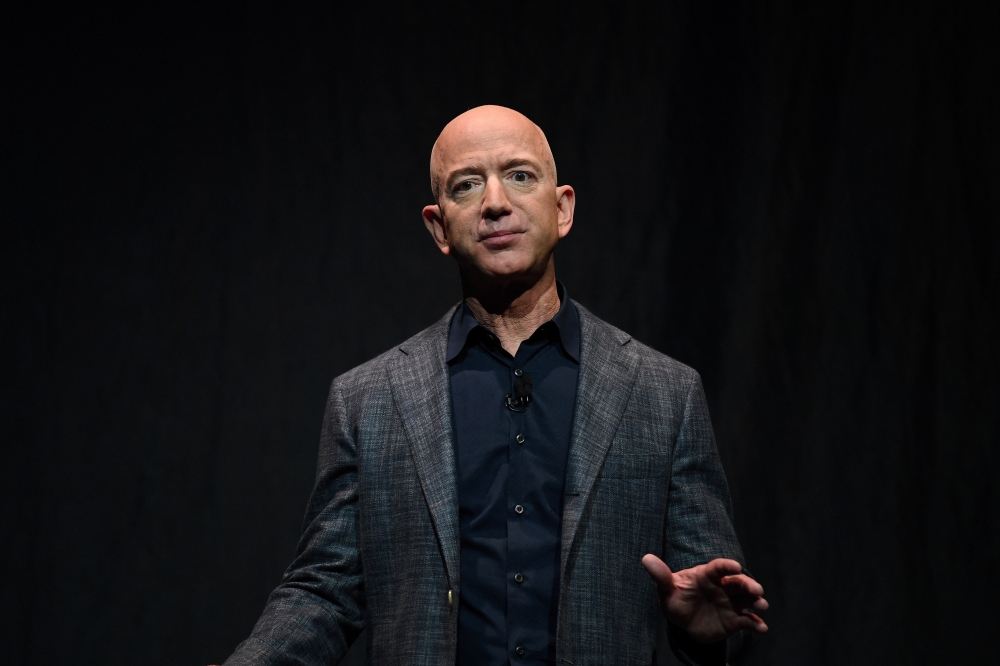 Amazon founder Jeff Bezos speaks during an event about Blue Origin's space exploration plans in Washington, US, May 9, 2019. (REUTERS/Clodagh Kilcoyne)