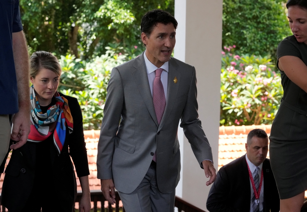 Canadian Prime Minister Justin Trudeau walks after an emergency meeting at Nusa Dua in Bali, Indonesia, on November 16, 2022. Firdia Lisnawati/Pool via REUTERS