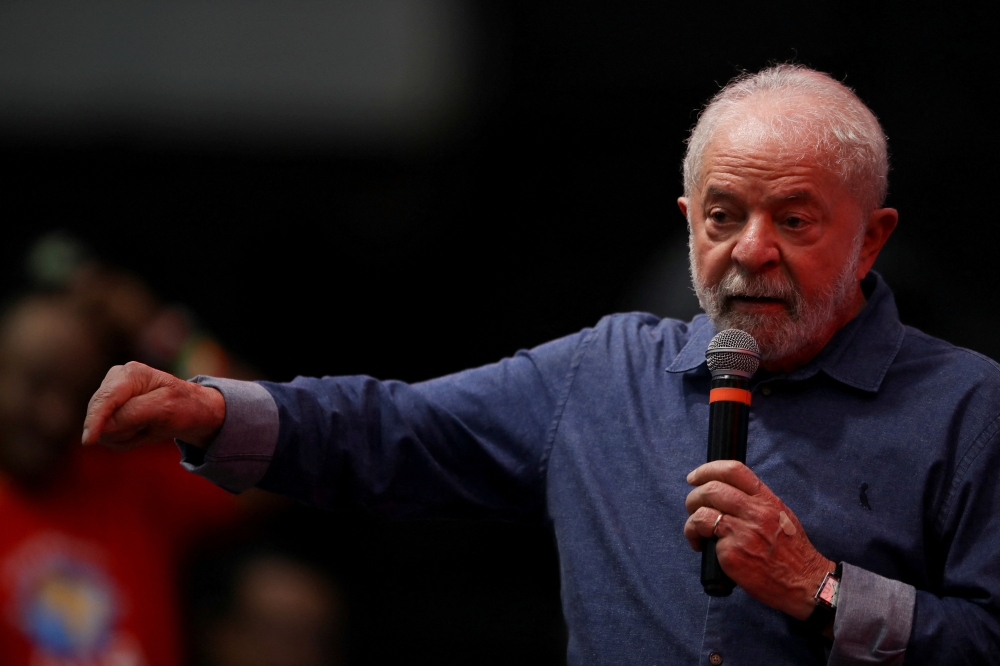 Brazil's President-elect Luiz Inacio Lula da Silva speaks during a Christmas reunion with waste pickers, in Sao Paulo, Brazil, on December 15, 2022. REUTERS/Carla Carniel/File Photo