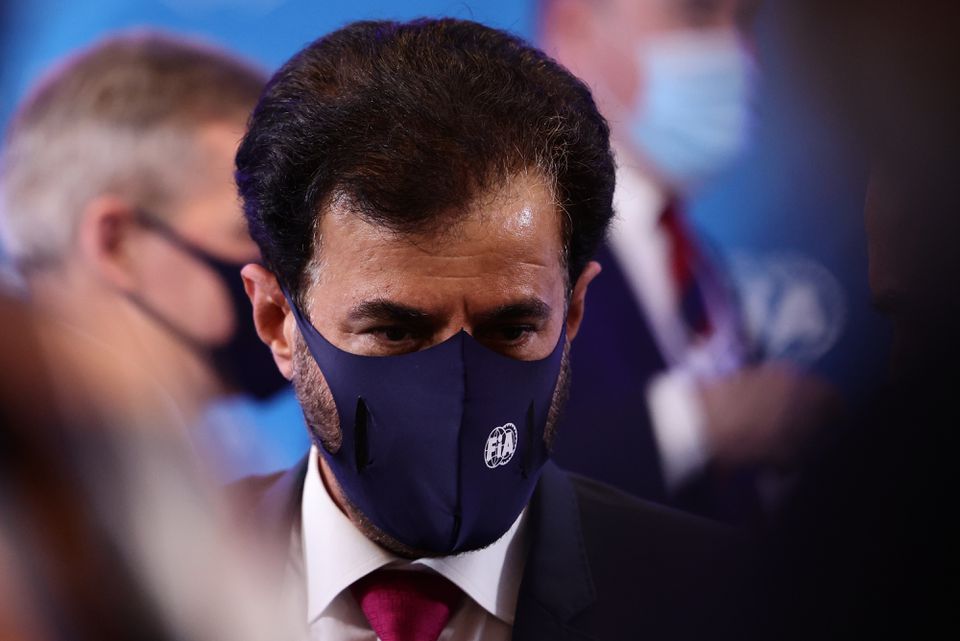 FIA president Mohammed Ben Sulayem during a press conference in Paris on  December 17, 2022. File Photo / Reuters
