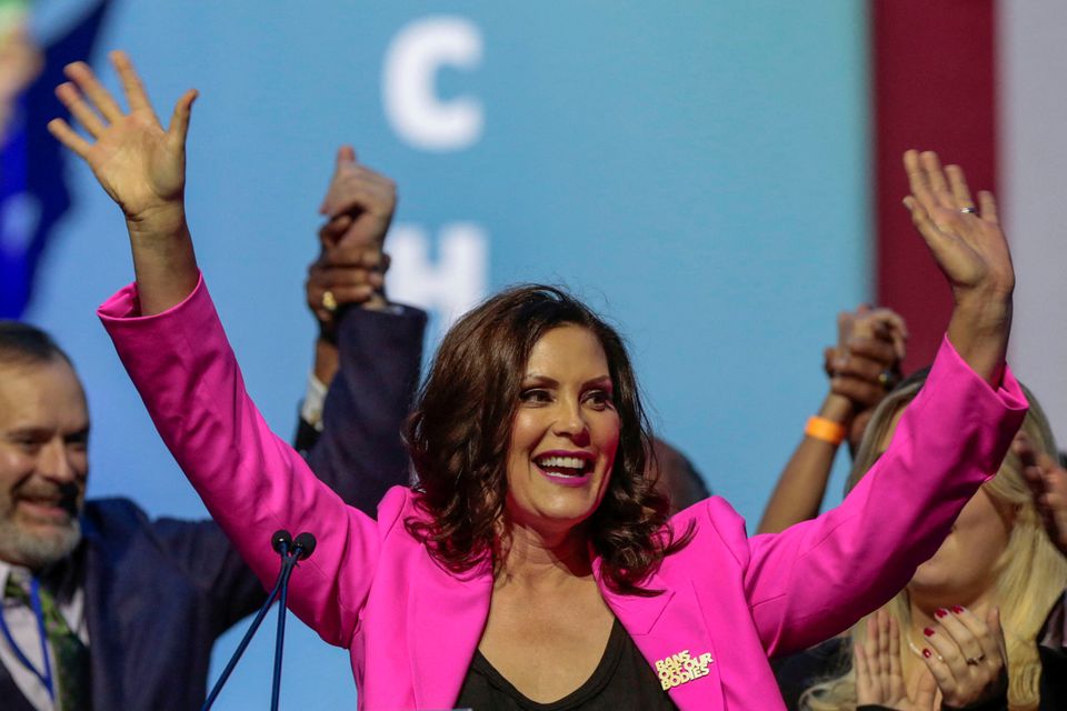 Democratic Michigan Governor Gretchen Whitmer reacts during her 2022 U.S. midterm elections night party in Detroit, Michigan, US, on November 9, 2022.  File Photo / Reuters