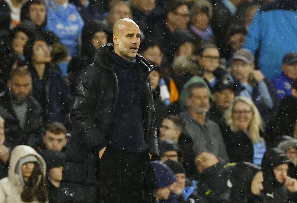 Manchester City manager Pep Guardiola reacts during the English Premier League match against  Everton at the Etihad Stadium in Manchester, Britain on December 31, 2022. File Photo / Reuters