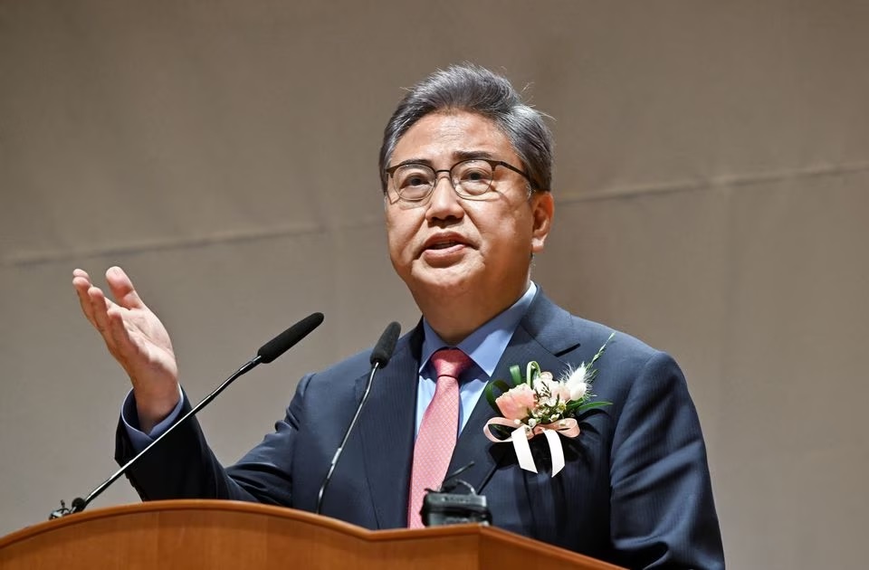 South Korea's new Foreign Minister Park Jin speaks during his inauguration ceremony in Seoul, South Korea May 12, 2022. Jung Yeon-je/Pool via REUTERS

