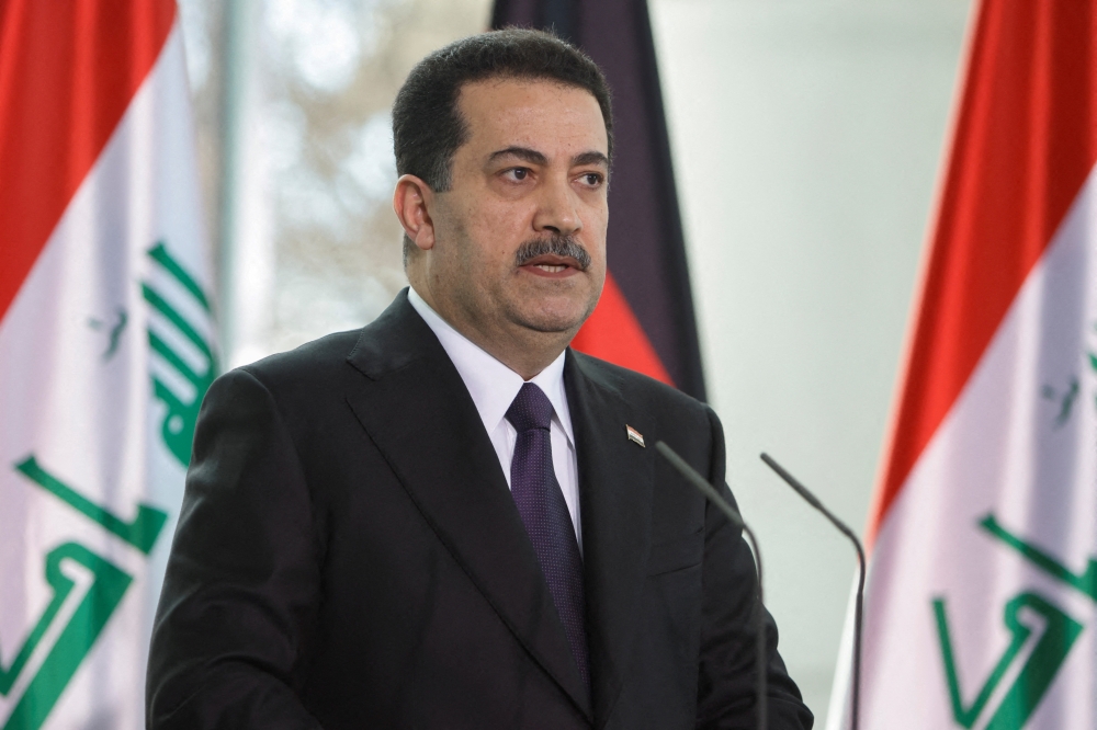 Iraqi Prime Minister Mohammed Shia al-Sudani during a news conference at the Federal Chancellery in Berlin, Germany on January 13, 2023.  File Photo / Reuters