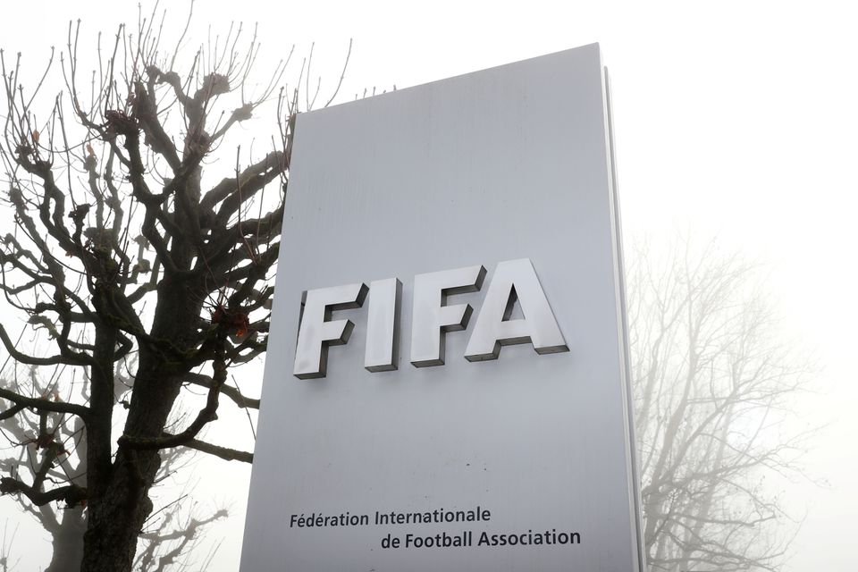 FIFA's logo is seen in front of its headquarters during a foggy autumn day in Zurich, Switzerland on November 18, 2020. File Photo / Reuters