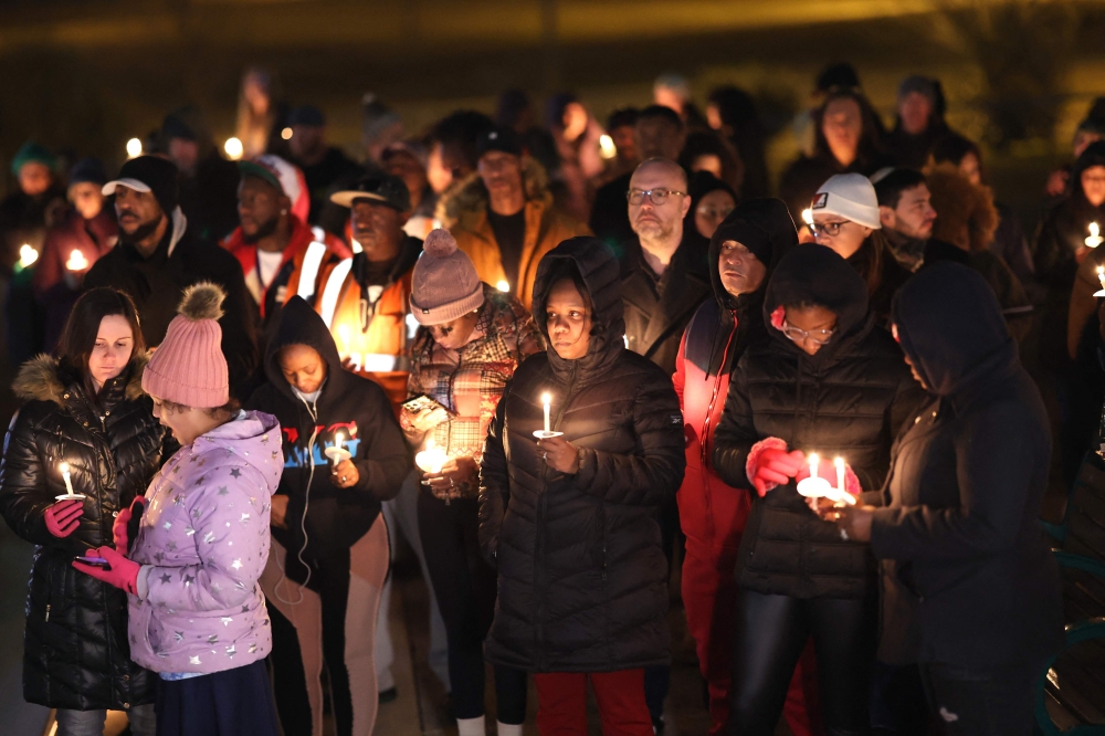People attend a candlelight vigil in memory of Tyre Nichols at the Tobey Skate Park on January 26, 2023 in Memphis, Tennessee.