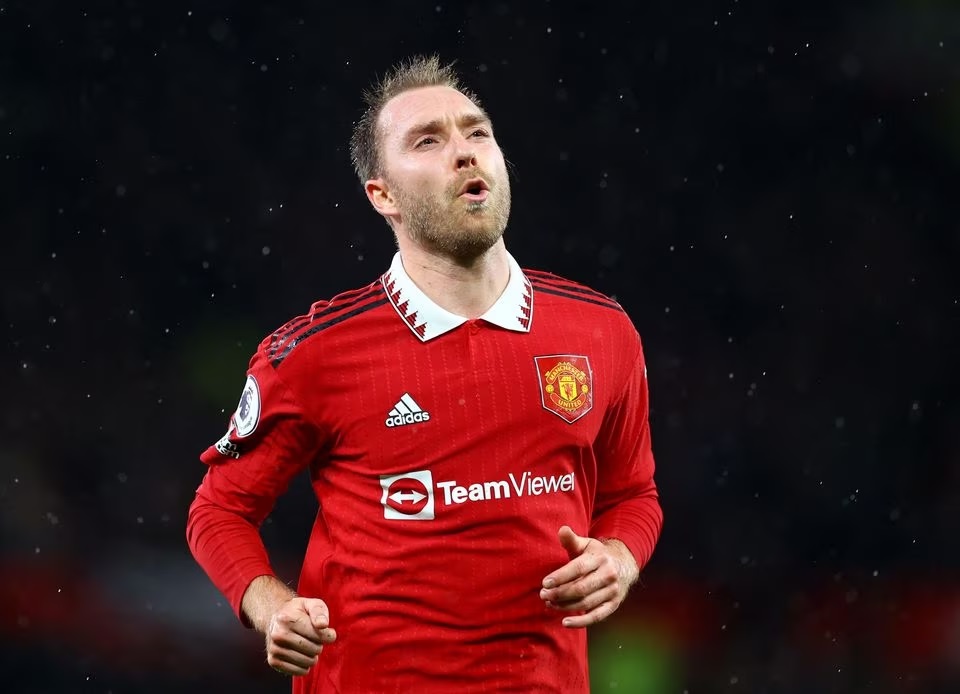 January 3, 2023 Manchester United's Christian Eriksen reacts REUTERS/Carl Recine
