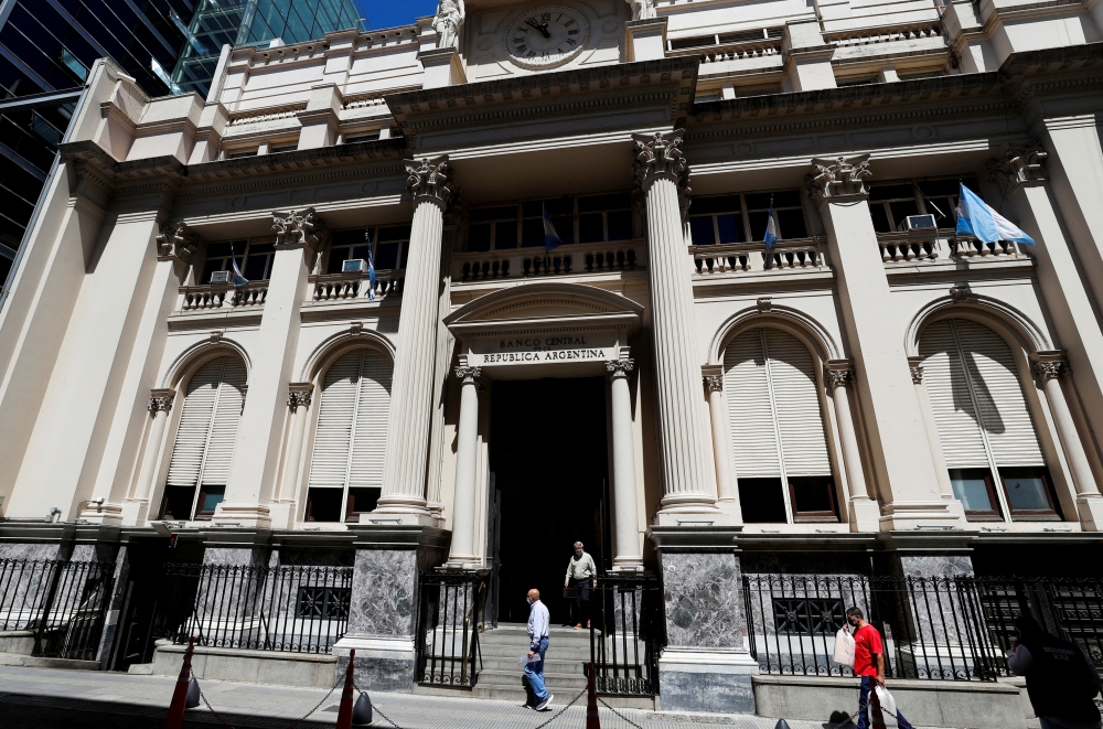 The facade of Argentina's Central Bank is pictured in the financial district of Buenos Aires, Argentina on December 7, 2021. File photo / Reuters
