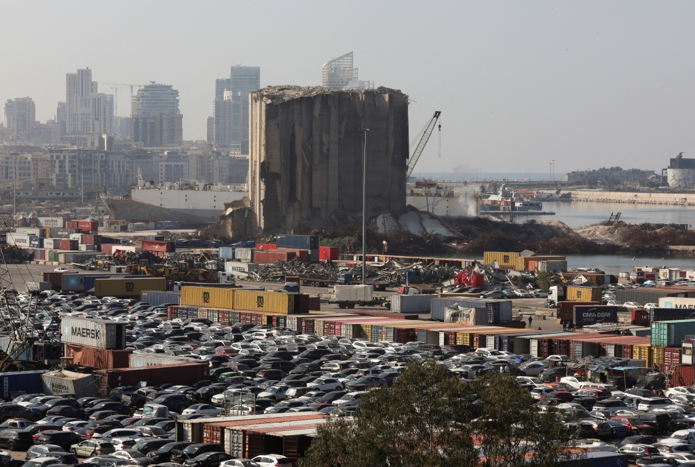 A general view shows the site of the 2020 port blast, in Beirut, Lebanon, January 24, 2023. (REUTERS/Mohamed Azakir)

