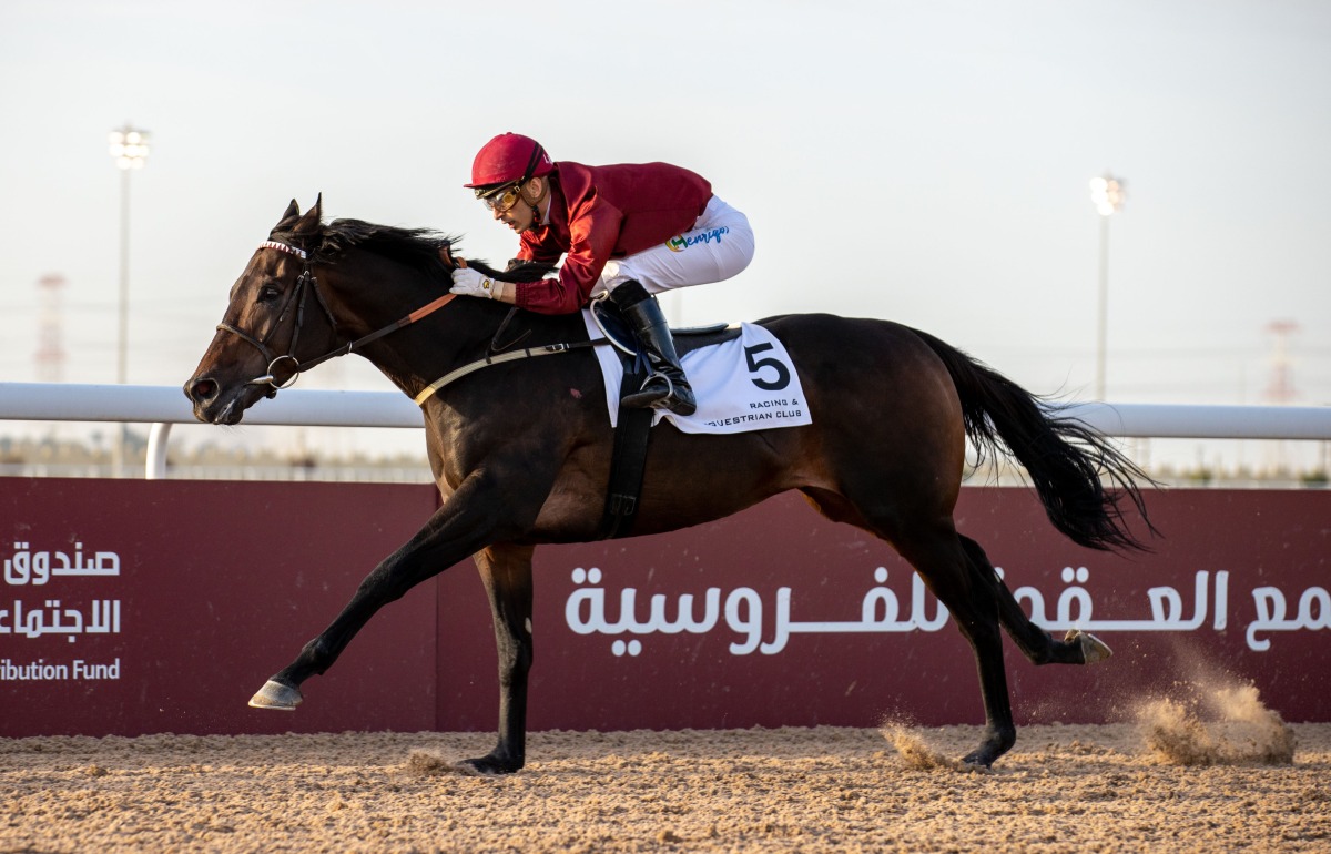 Jockey Carlos Henrique guides Inherent towards the finish line.