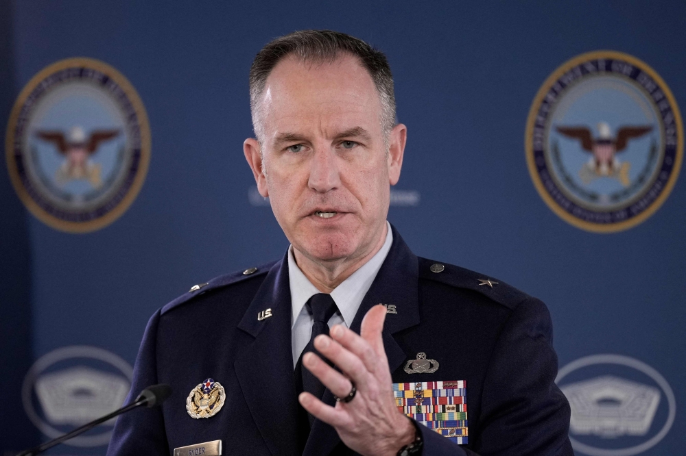 Pentagon Press Secretary Brig. Gen. Pat Ryder speaks during a press briefing at the Pentagon on February 10, 2023 in Arlington, Virginia. Drew Angerer/Getty Images/AFP 