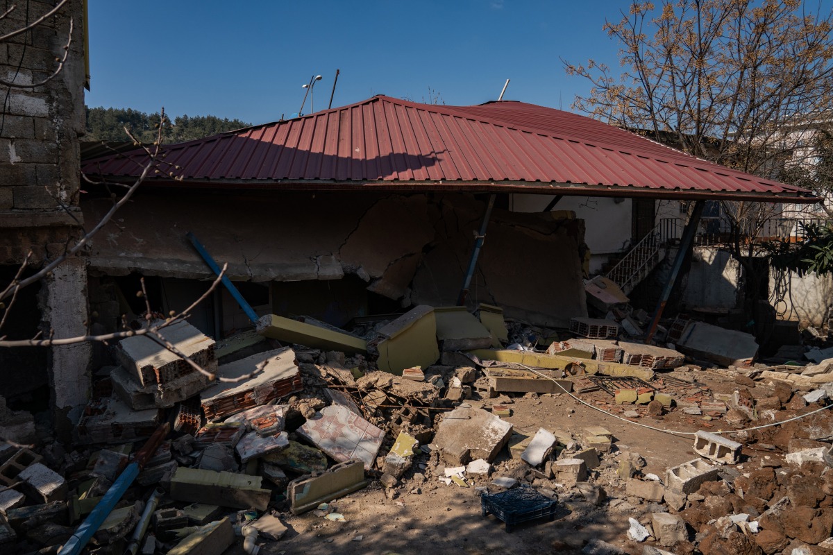 Remains of the house in which Hassan Mounir Khateb died shielding his family from their collapsing roof after a 7.8-magnitude earthquake. Washington Post photo by Salwan Georges
