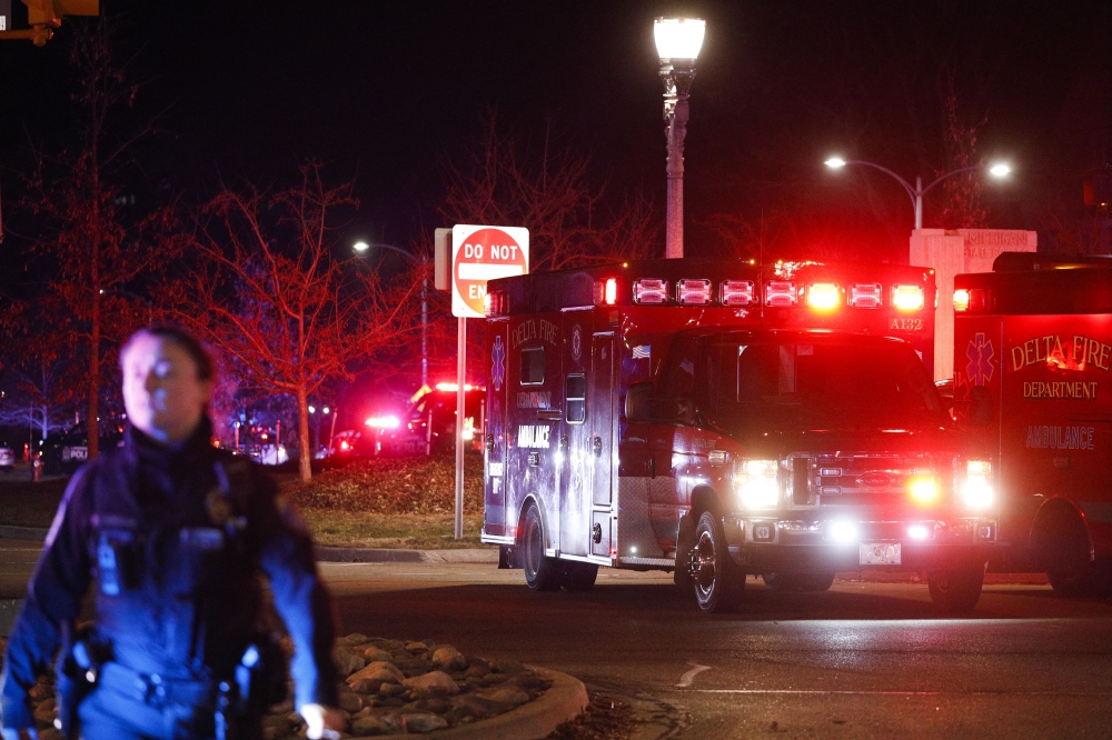 Police and emergency vehicles are on the scene of an active shooter situation on the campus of Michigan State University on February 13, 2023 in Lansing, Michigan. Bill Pugliano/Getty Images/AFP 