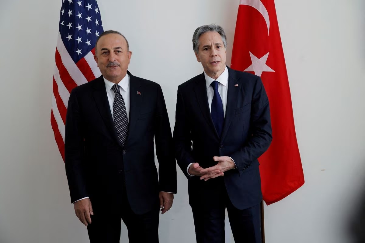 File Photo: US Secretary of State Antony Blinken meets with Turkish Foreign Minister Mevlut Cavusoglu. (REUTERS/Eduardo Munoz)