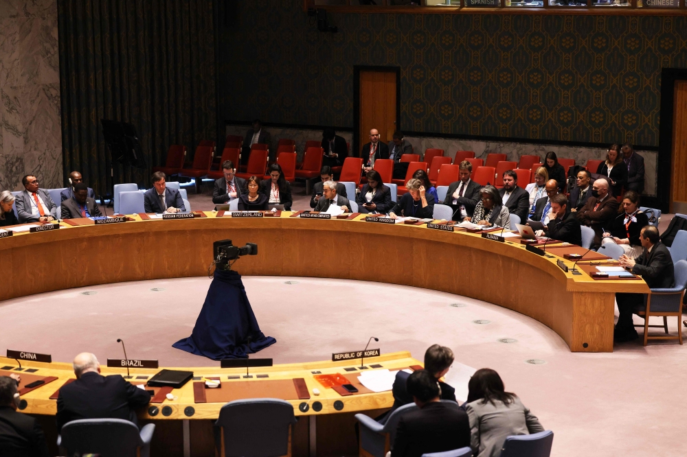 The UN Security Council held a meeting after the launch of two ballistic missiles into waters off the east coast of the Korean Peninsula early Monday by North Korea and a warning from Kim Yo-jong, the sister of leader Kim Jong Un, of the firing of more missiles if the U.S. and South Korea do not halt military drills. The launches comes two days after the launch of an intercontinental ballistic missile (ICBM) into the sea off Japan west coast that prompted air exercises by the U.S. and South Korea. Michael M. Santiago/Getty Images/AFP (Photo by Michael M. Santiago / GETTY IMAGES NORTH AMERICA / Getty Images via AFP)
 