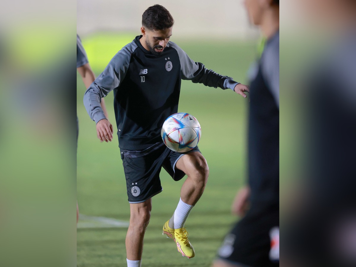 Al Sadd’s Hassan Al Haydos during a training session yesterday. 