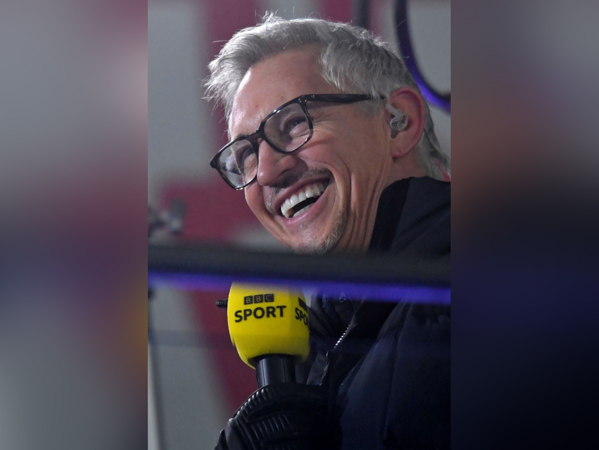 In this file photo taken on January 9, 2021 BBC presenter Gary Lineker smiles during the build-up for the English FA Cup third round football match between Arsenal and Newcastle United at the Emirates Stadium in London. (Photo by Glyn KIRK / AFP) 