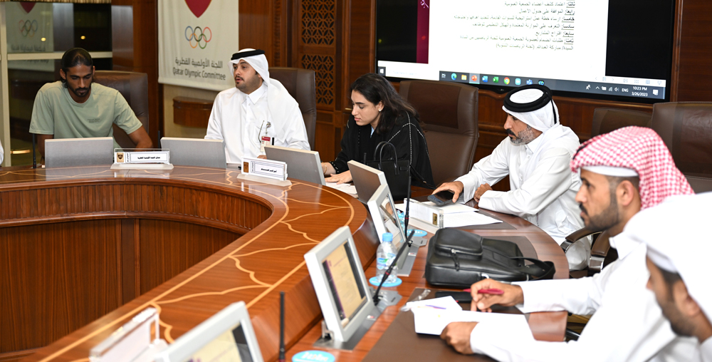 Qatar Olympic Committee’s Athletes Committee officials during the General Assembly Meeting.