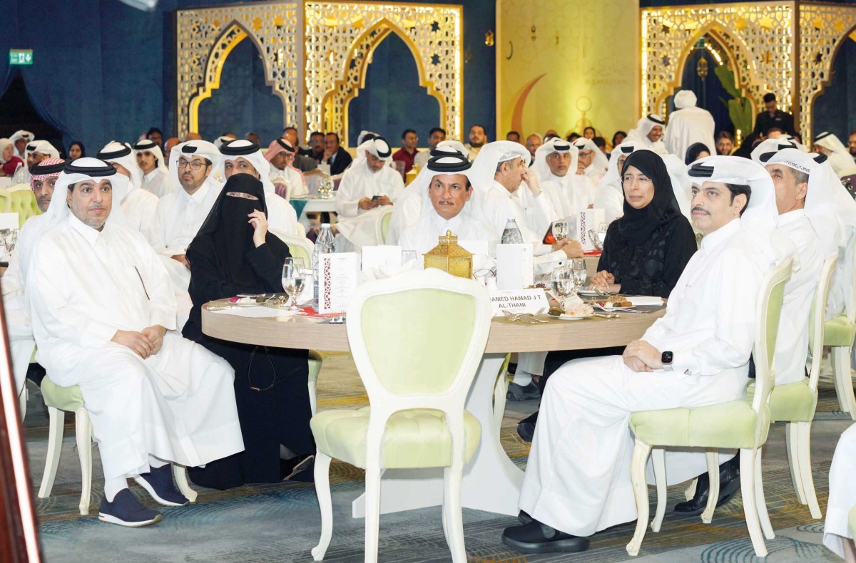 Minister of Public Health H E Dr. Hanan Mohammed Al Kuwari; Chairman of the Supreme Committee for Healthcare Communications at MoPH, Ali Abdullah Al Khater; Managing Director of  PHCC Dr. Mariam Abdulmalik; Head of the National Strategic Group to combat COVID-19, Dr. Abdullatif Al Khal and Director of Public Health, Public Health Department at MoPH Sheikh Dr. Mohammed bin Hamad Al Thani during the Suhoor hosted by the Ministry of Public Health.