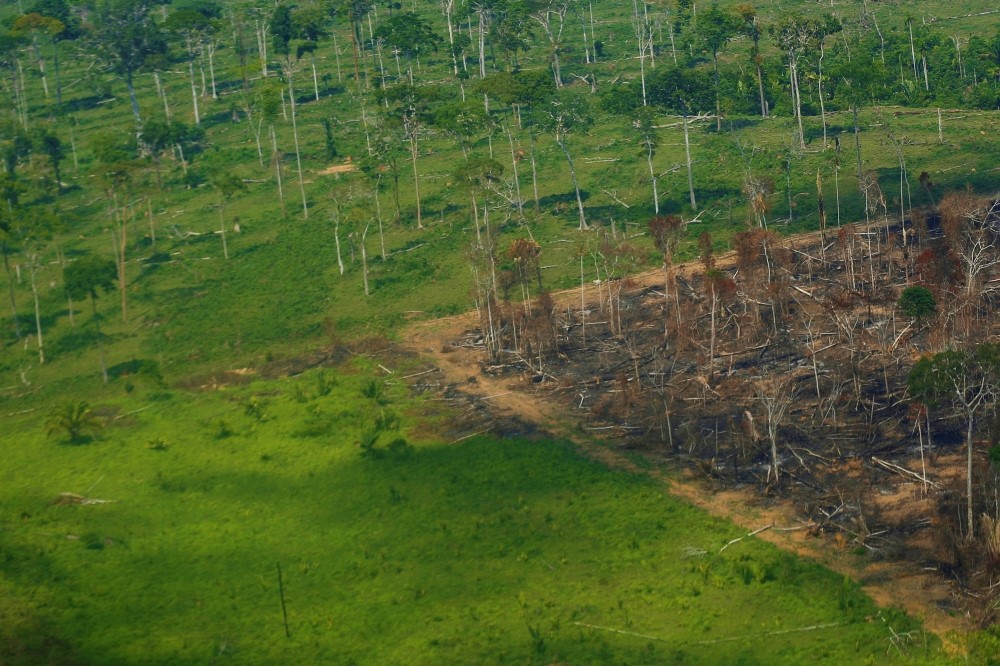 File Photo: An aerial view shows a deforested plot of the Amazon rainforest in Rondonia State, Brazil September 28, 2021. (REUTERS/Adriano Machado)