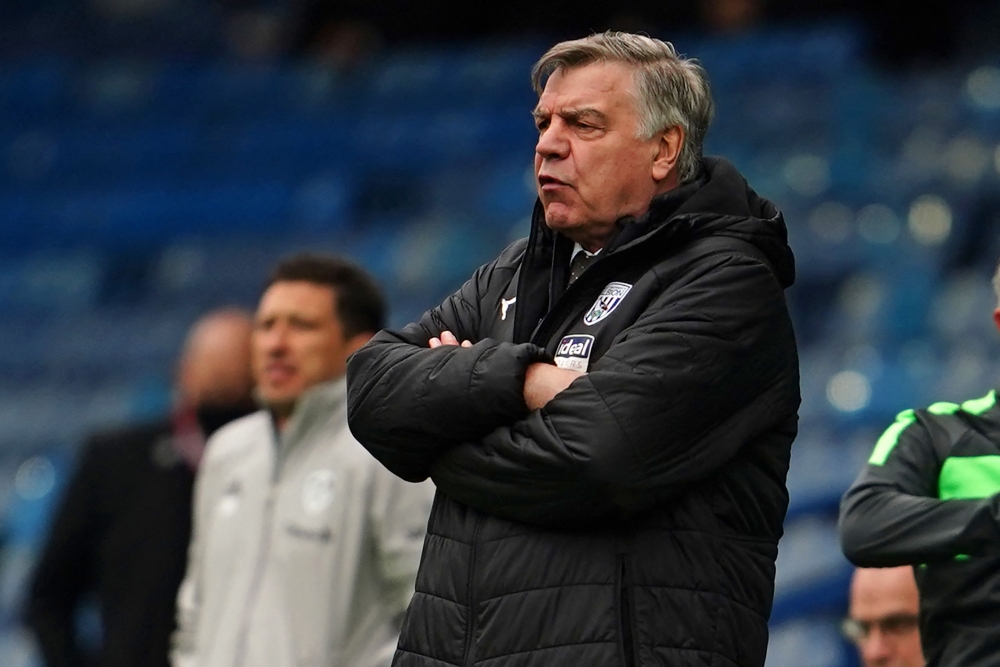 In this file photo taken on May 23, 2021 West Bromwich Albion's English head coach Sam Allardyce reacts during the English Premier League football match between Leeds United and West Bromwich Albion at Elland Road in Leeds, northern England. Photo by Jon Super / POOL / AFP