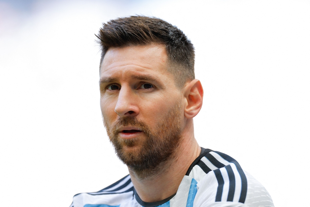 In this file photo taken on November 22, 2022, Argentina's forward #10 Lionel Messi reacts during the Qatar 2022 World Cup Group C football match between Argentina and Saudi Arabia at the Lusail Stadium in Lusail, north of Doha. (Photo by Odd ANDERSEN / AFP)