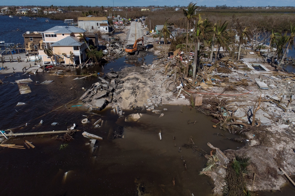 File photo of destruction in Florida after Hurricane Ian

