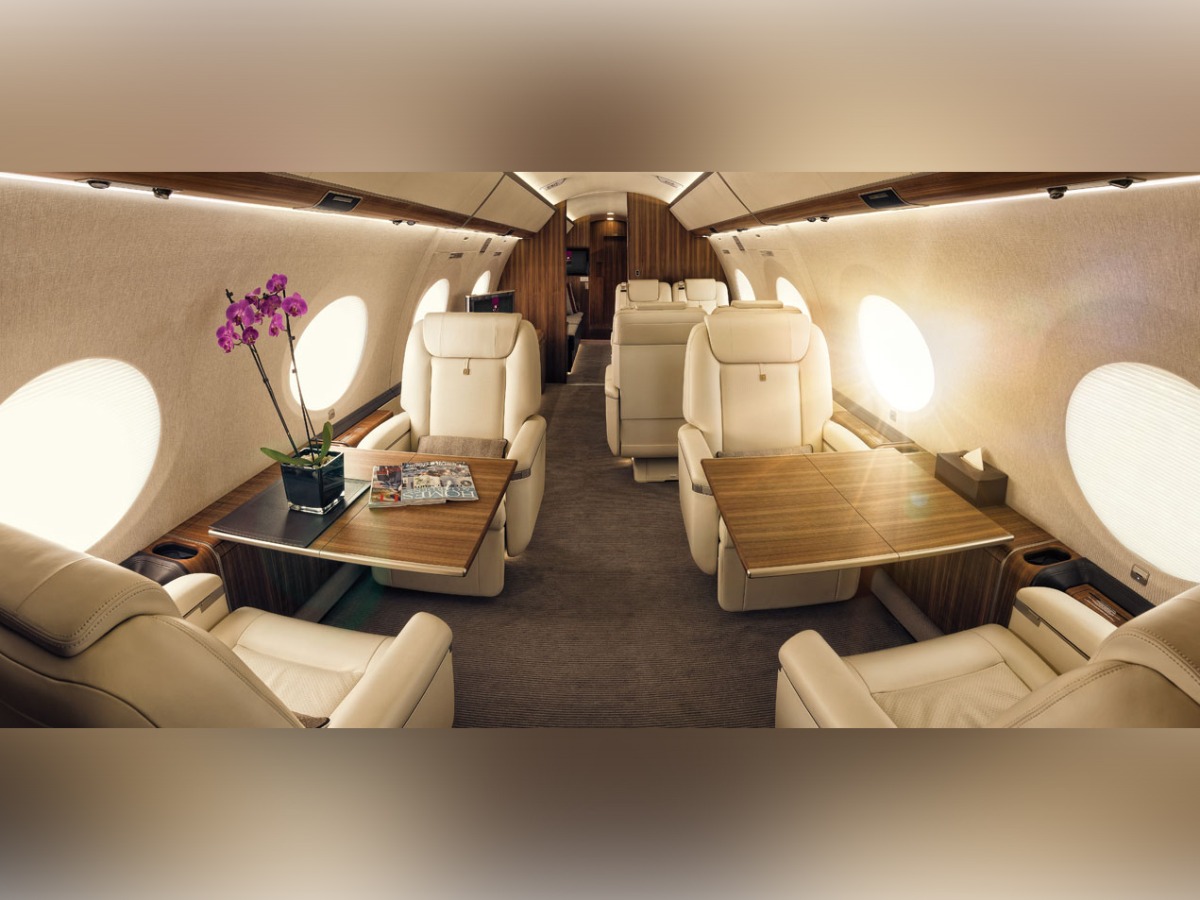 Inside of a chartered flight used for representation 