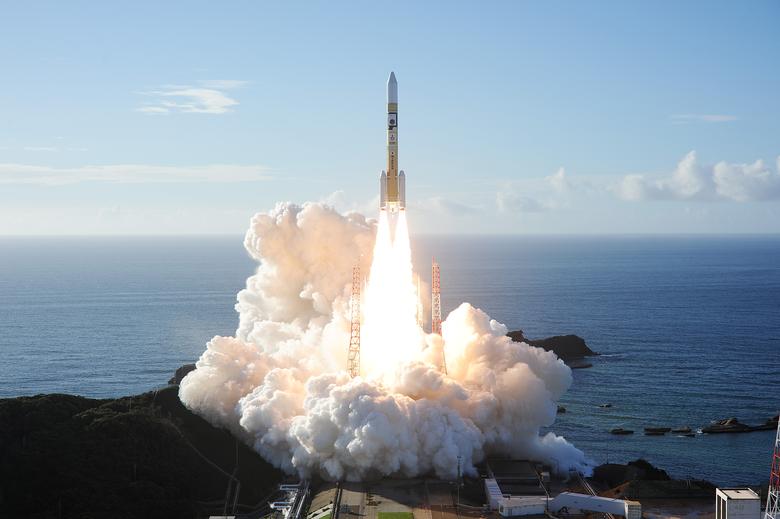 File Photo: An H-2A rocket carrying the Hope Probe, developed by the Mohammed Bin Rashid Space Centre (MBRSC) in the United Arab Emirates (UAE) for the Mars explore, lifts off from the launching pad at Tanegashima Space Center on the island of Tanegashima, Japan, in this handout photo taken and released on July 20, 2020 by Mitsubishi Heavy Industries / Reuters