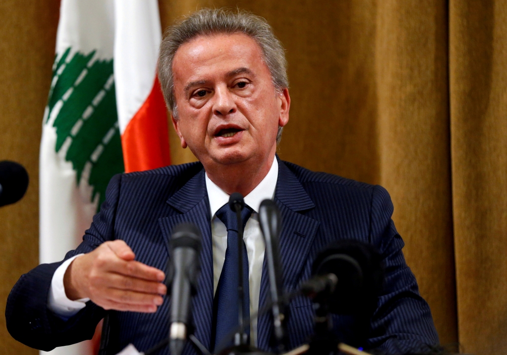 File Photo: Lebanon's Central Bank Governor Riad Salameh during a news conference at Central Bank in Beirut, Lebanon, November 11, 2019. (Reuters/Mohamed Azakir)