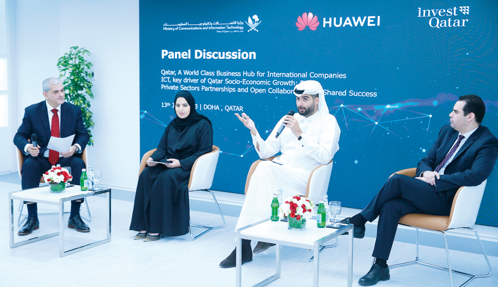 Eman Al Kuwari (second left), Fahad Ali Al Kuwari, (second right), and Kamal Zian (first right) during the panel discussion held recently at The Pearl Qatar. PIC: Rajan Vadakkemuriyil/The Peninsula.