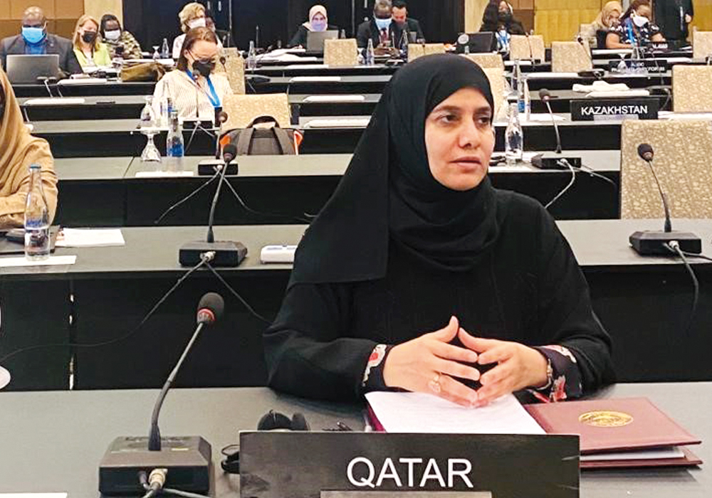 A file photo of the Deputy Speaker of the Shura Council H E Dr. Hamda bint Hassan Al Sulaiti participating in the 33rd meeting for UN Forum on Women Parliamentarians in Bali.