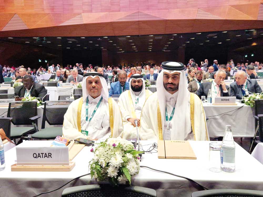 Director of Legal Affairs at the Ministry of Sport and Youth Nasser bin Ali Al Khater attending the conference in Baku.
