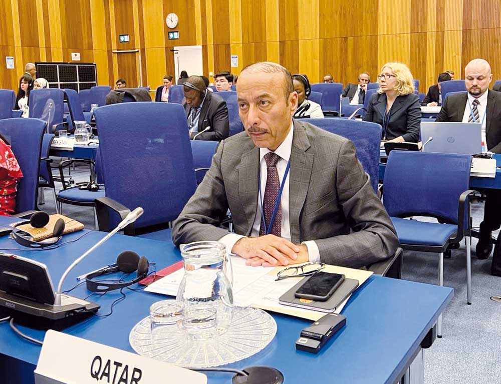 Qatar’s Ambassador and Permanent Representative to the United Nations and international organisations in Vienna H E Sultan bin Salmeen Al Mansouri, speaking before the 51st session of the UNIDO Industrial Development Board, in Vienna.
