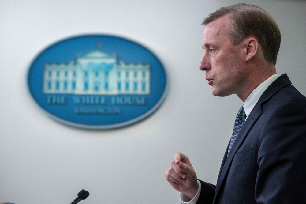 US National Security Adviser JakeSullivan during the daily briefing in the Brady Press Briefing Room of the White House in Washington, DC, on July 7, 2023. (Photo by Jim Watson / AFP)
