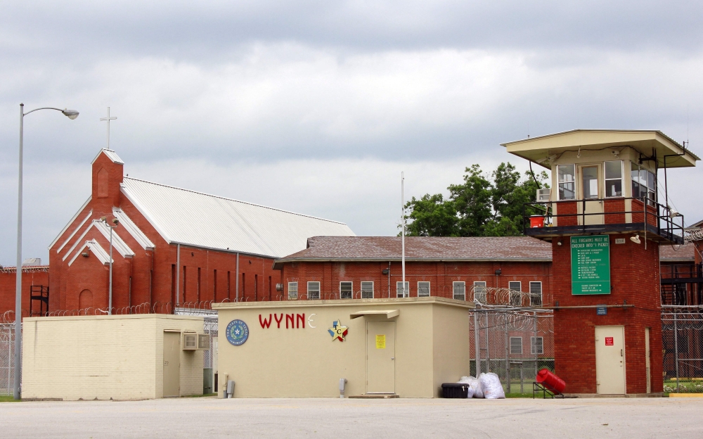 (FILES) The Wynne Unit is pictured in Huntsville, Texas, on May 21, 2013. Prisoners, ex-convicts, and family members of prisoners are extremely concerned about the high temperatures being experienced inside several Texas prisons, which do not have air conditioning, as a heat wave hits the southern United States. (Photo by Chantal VALERY / AFP)
